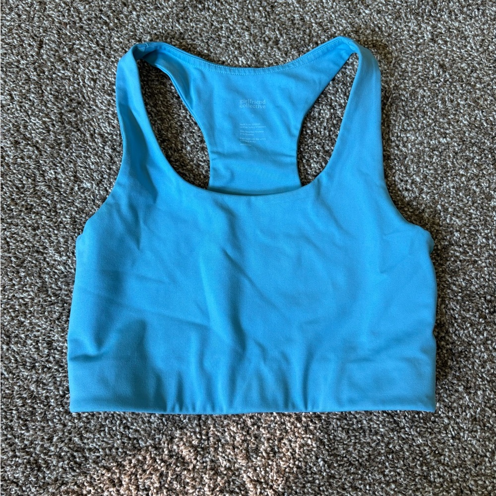 Girlfriend collective Paloma Blue Racerback Sports Bra